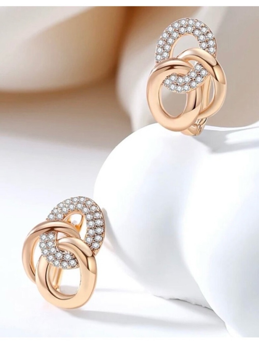 NEW CZ Geometric Huggie Earrings 14K Gold Plated Preppy Everyday Classic